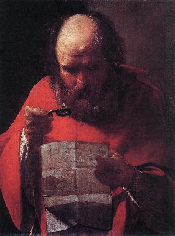 LA TOUR, Georges de Saint Jerome Reading sg china oil painting image